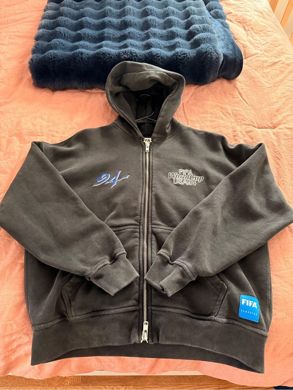 Abercrombie & Fitch Wash Black Zip-Up Hoodie